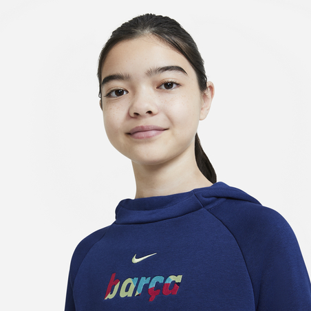 Sweat à capuche junior FC Barcelone bleu 2020/21