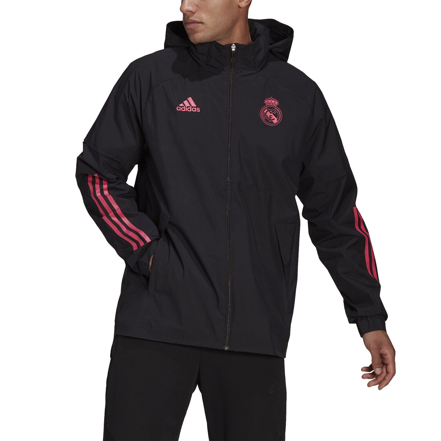 Veste impermÃ©able Real Madrid noir rose 2020/21 sur Foot.fr