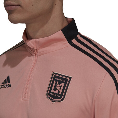 Sweat zippé Los Angeles FC rose noir 2021
