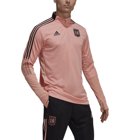 Sweat zippé Los Angeles FC rose noir 2021