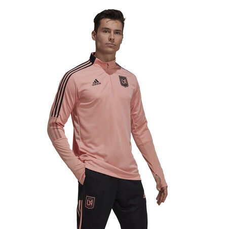 Sweat zippé Los Angeles FC rose noir 2021
