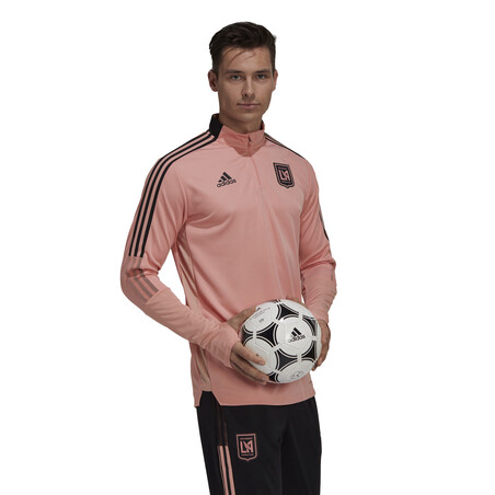 Sweat zippé Los Angeles FC rose noir 2021