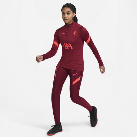 Sweat zippé Femme Liverpool rouge 2021/22