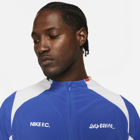 Veste survêtement Nike "Joga Bonito" microfibre bleu blanc