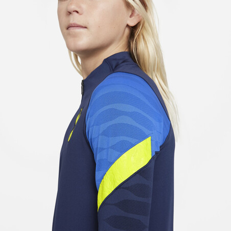 Sweat zippé junior Tottenham Strike bleu jaune 2021/22