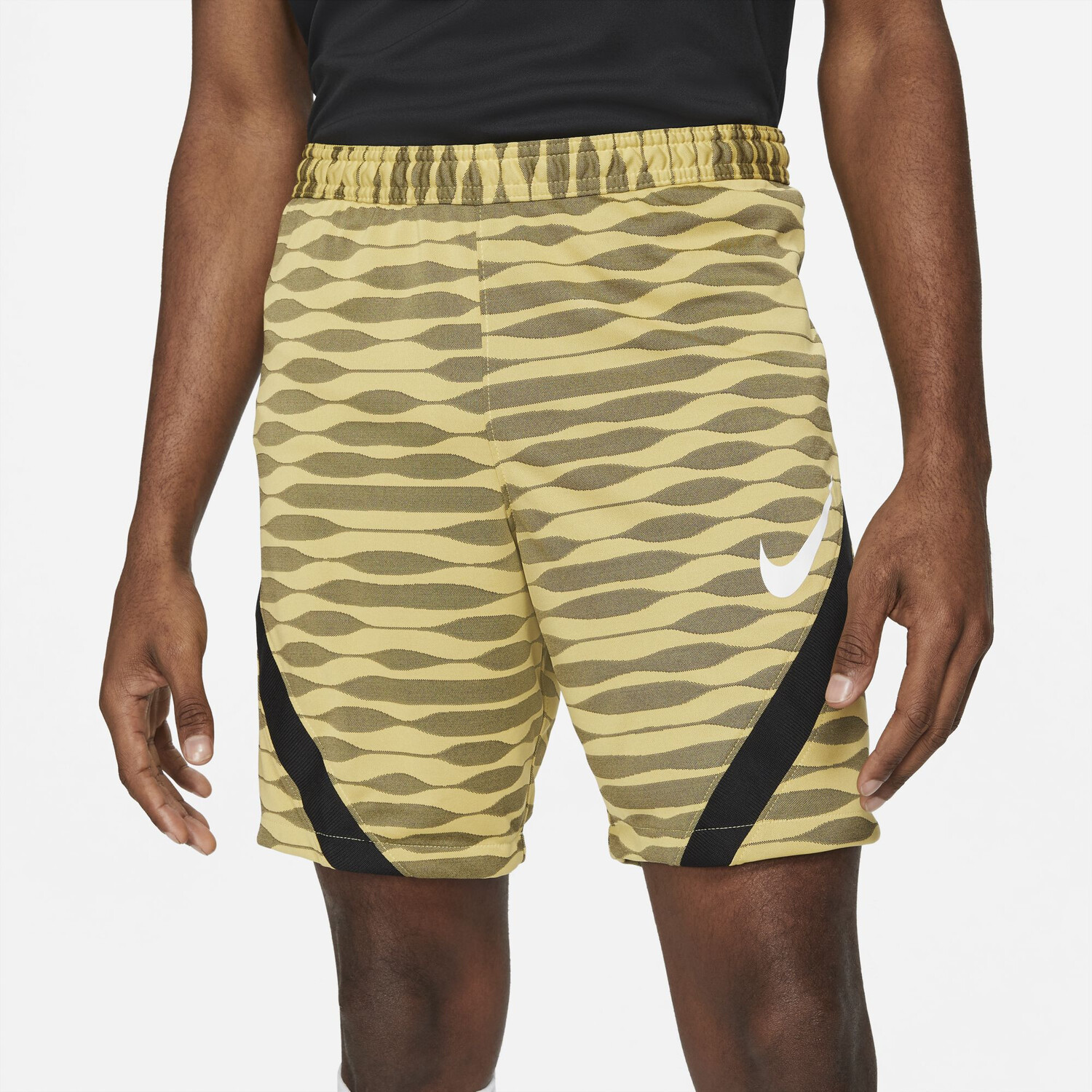 Short D'entraînement Satin Jaune Rétro DMW - Unisexe Fitness Brillant