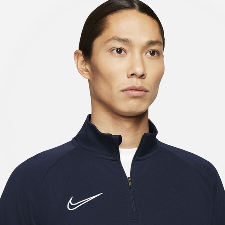 Sweat zippé Nike Academy bleu foncé blanc