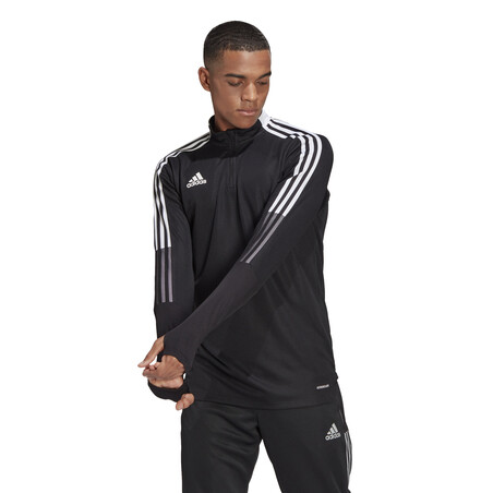 Sweat zippé adidas noir blanc