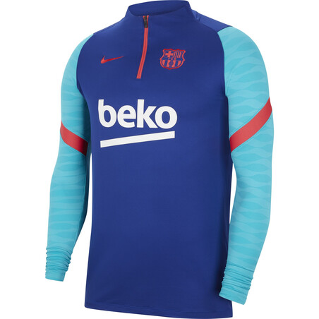 Sweat zippé FC Barcelone bleu rouge 2020/21