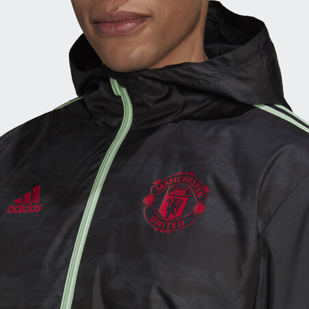 Coupe vent Manchester United noir vert 2020/21