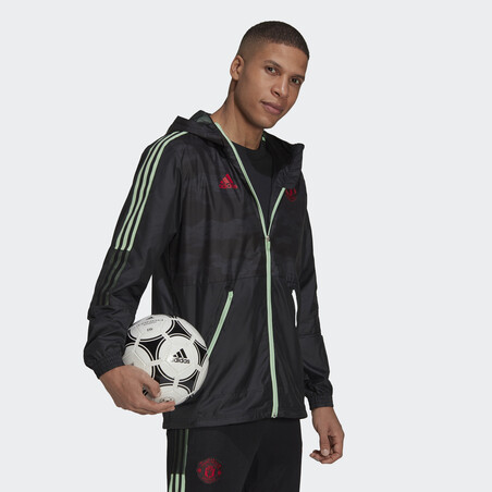 Coupe vent Manchester United noir vert 2020/21