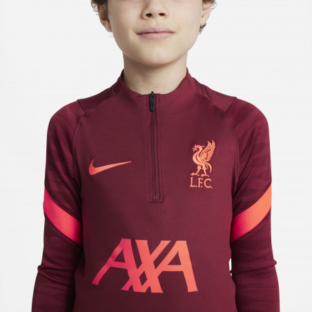 Sweat zippé junior Liverpool rouge 2021/22