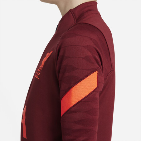 Sweat zippé junior Liverpool rouge 2021/22