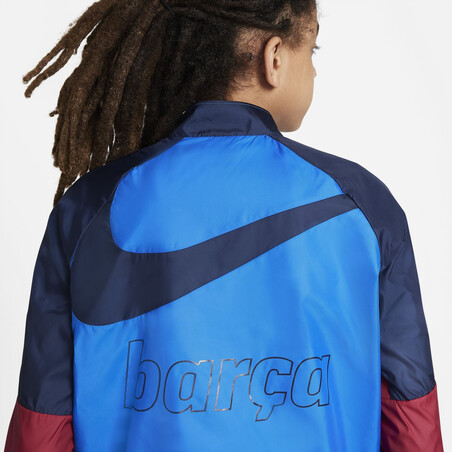 Veste imperméable junior FC Barcelone bleu rouge 2021/22