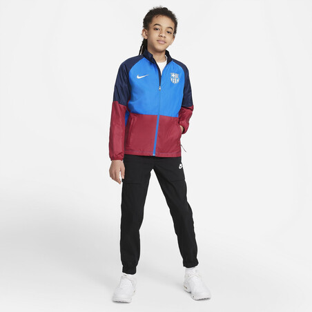 Veste imperméable junior FC Barcelone bleu rouge 2021/22