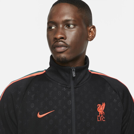 Veste survêtement Liverpool N98 noir rouge 2021/22
