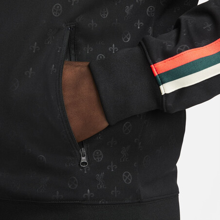 Veste survêtement Liverpool N98 noir rouge 2021/22