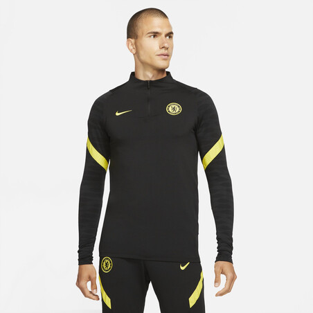 Sweat zippé Chelsea Strike noir jaune 2021/22