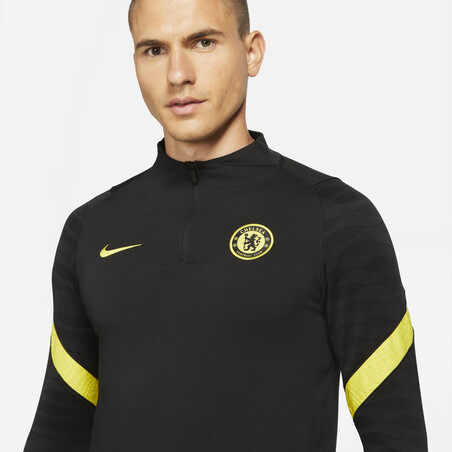 Sweat zippé Chelsea Strike noir jaune 2021/22