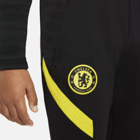 Pantalon survêtement junior Chelsea Strike noir jaune 2021/22