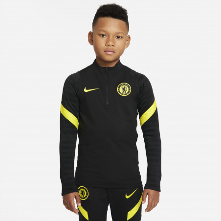 Sweat zippé junior Chelsea Strike noir jaune 2021/22