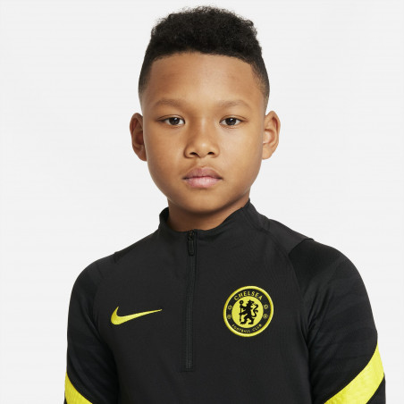 Sweat zippé junior Chelsea Strike noir jaune 2021/22