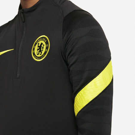 Sweat zippé junior Chelsea Strike noir jaune 2021/22