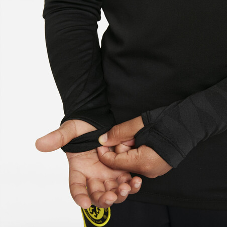Sweat zippé junior Chelsea Strike noir jaune 2021/22