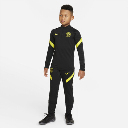Sweat zippé junior Chelsea Strike noir jaune 2021/22