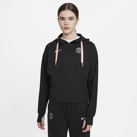 Sweat zippé à capuche PSG noir rose 2021/22