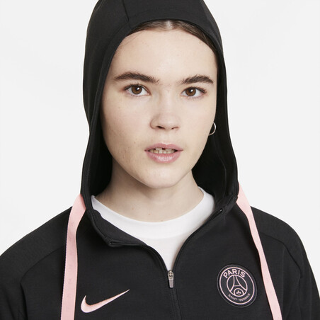 Sweat zippé à capuche PSG noir rose 2021/22