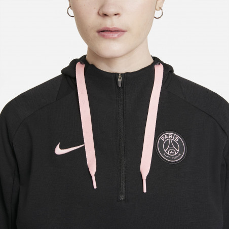 Sweat zippé à capuche PSG noir rose 2021/22