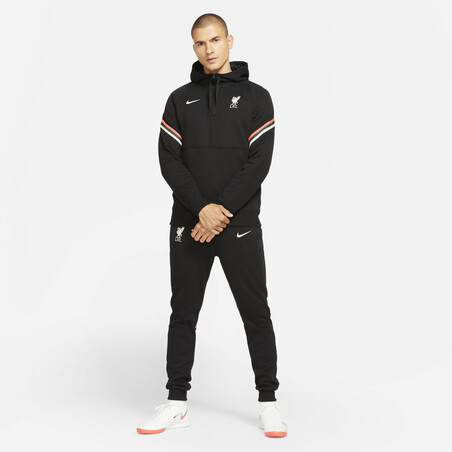 Sweat zippé Liverpool Fleece noir blanc 2021/22