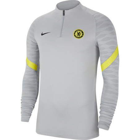 Sweat zippé Chelsea Strike gris jaune 2021/22