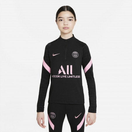 Sweat zippé junior PSG noir rose 2021/22