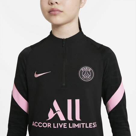 Sweat zippé junior PSG noir rose 2021/22