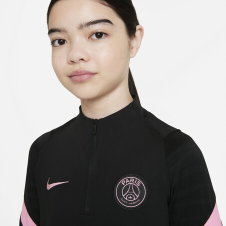 Sweat zippé junior PSG noir rose 2021/22
