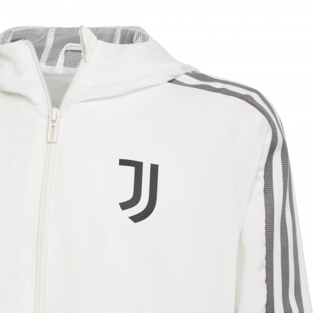 Veste survêtement à capuche junior Juventus blanc gris 2021/22