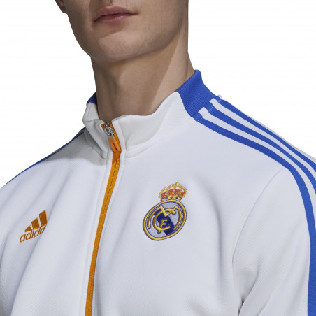 Veste survêtement Real Madrid Anthem blanc orange 2021/22