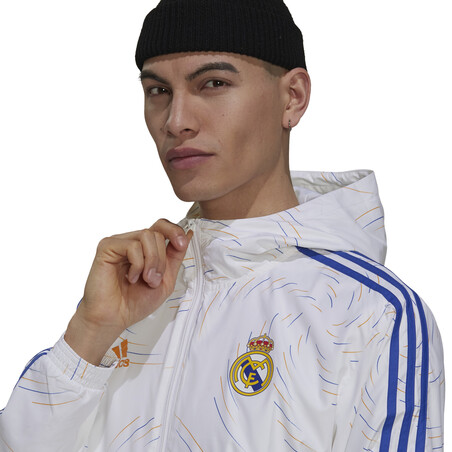 Coupe vent Real Madrid blanc orange 2021/22