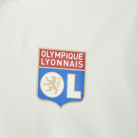 Veste entraînement à capuche junior Olympique Lyonnais blanc 2021/22