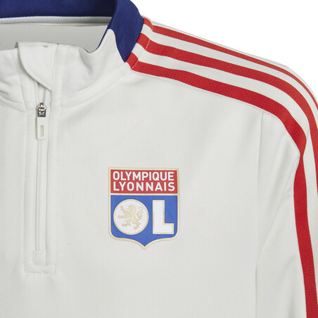 Sweat zippé junior OL blanc 2021/22