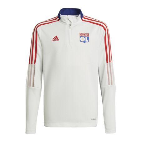 Sweat zippé junior OL blanc 2021/22