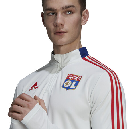 Sweat zippé OL blanc 2021/22