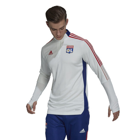 Sweat zippé OL blanc 2021/22
