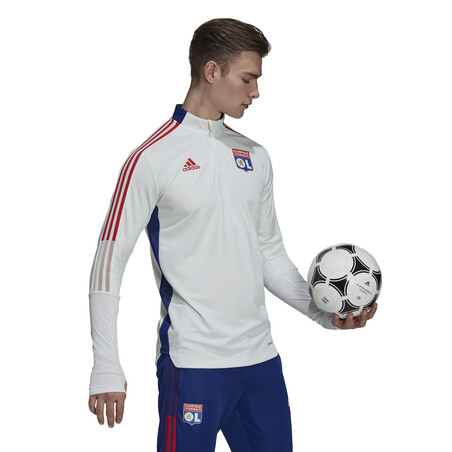 Sweat zippé OL blanc 2021/22