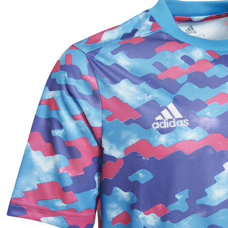 Maillot avant match junior Real Madrid bleu rouge 2021/22