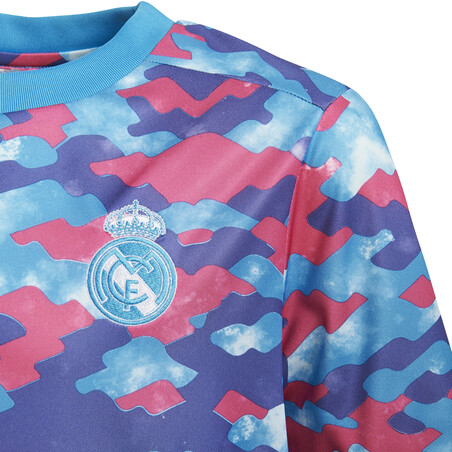 Maillot avant match junior Real Madrid bleu rouge 2021/22