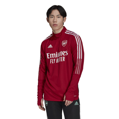 Sweat zippé Arsenal rouge 2021/22