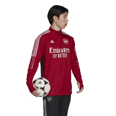 Sweat zippé Arsenal rouge 2021/22